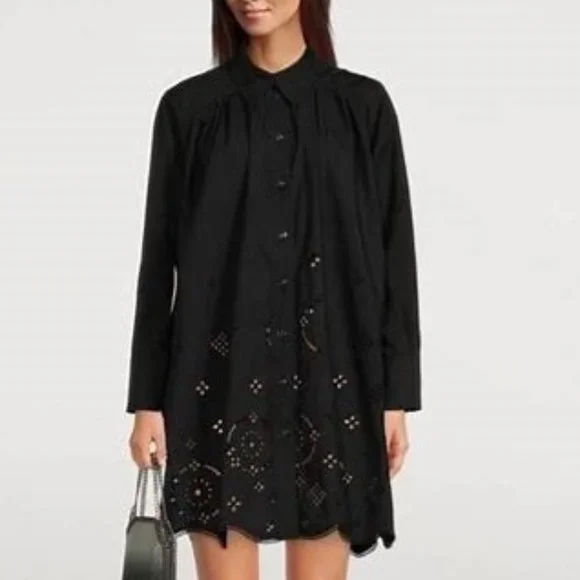 Ganni | Dresses | Ganni Broderie Anglais Shirt Dresstunic | Poshmark